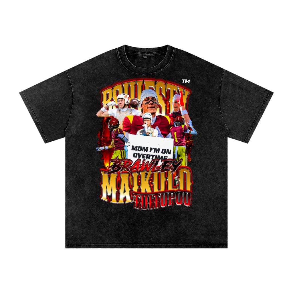 Brawley Maikolo Tuitupou Washed Oversized Cotton T-Shirt